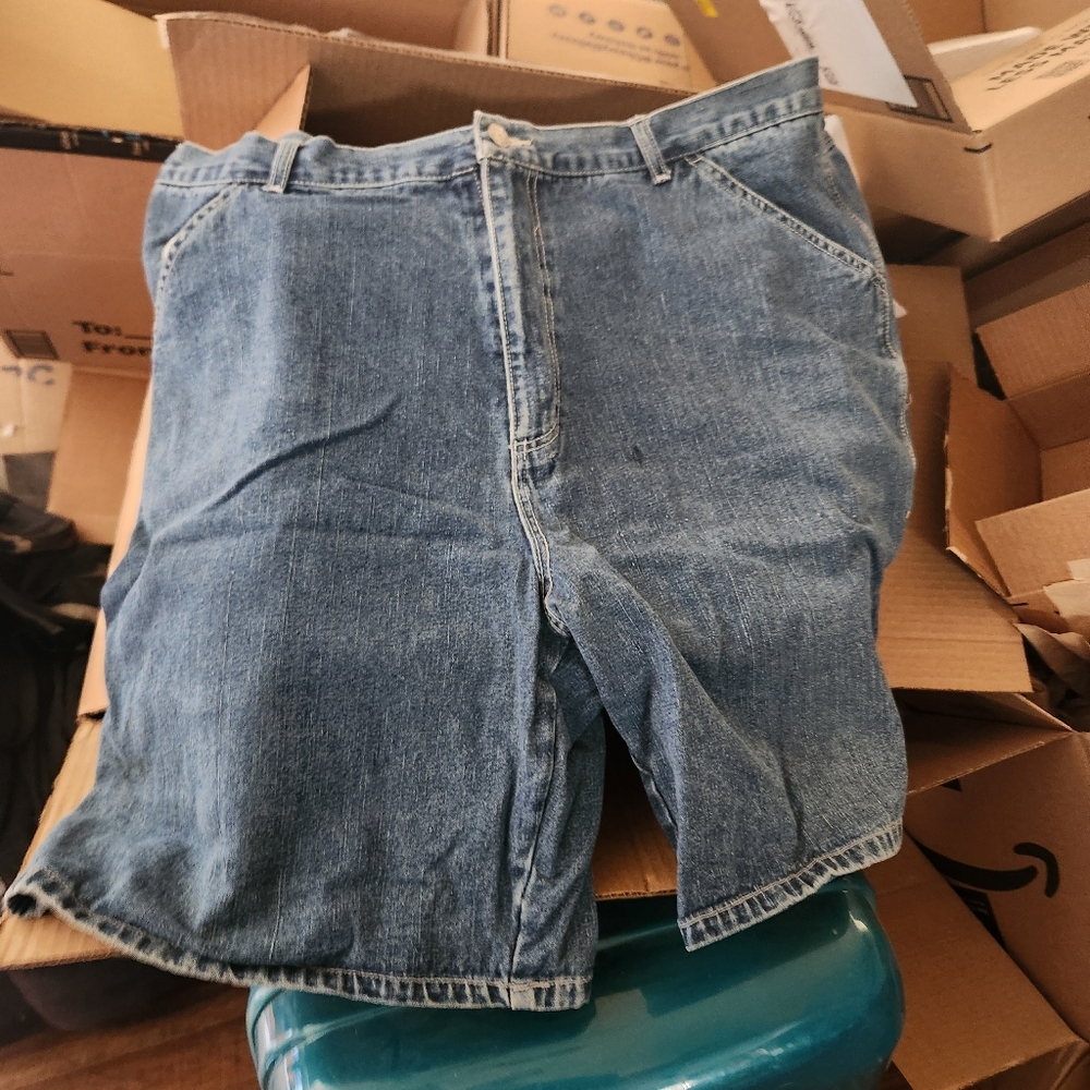 Mens Blue Premier International Denim Shorts Size 40